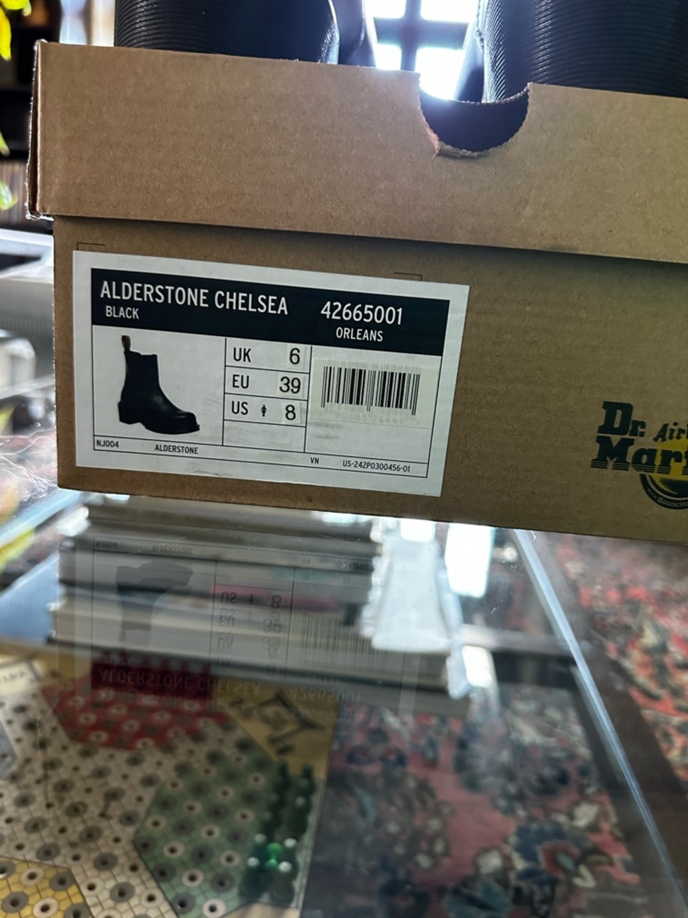 Dr. Martens Alderstone Orleans Leather Black Leather Chelsea Ankle Boots - Picture 5 of 7